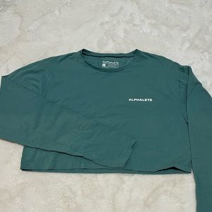 Alphalete Oversized Crop Top - Marine - Size Large